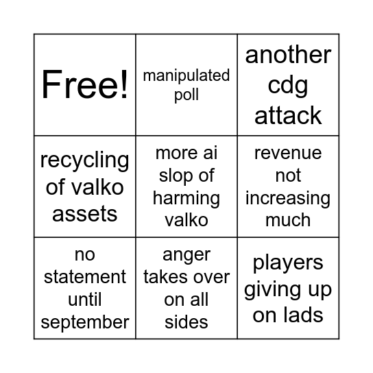 ☆LADS BS BINGO☆ Bingo Card