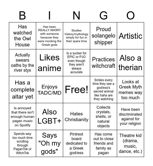 Helpol Bingo Card