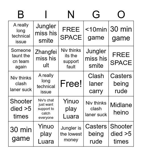 KWC 2026 Bingo Card