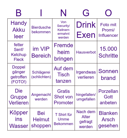 Malle Bingo Card