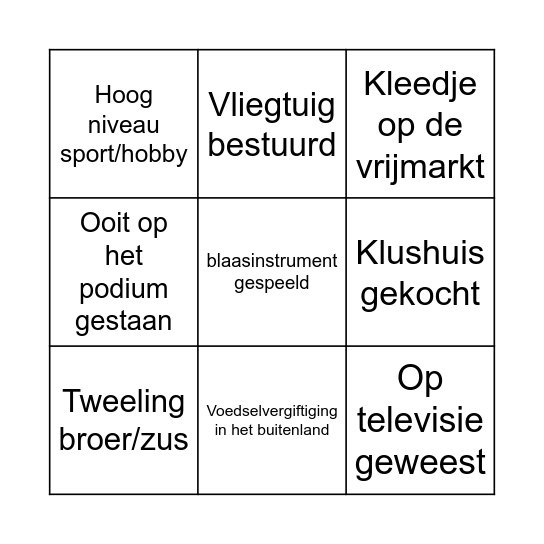 SZWeet meer Bingo Card