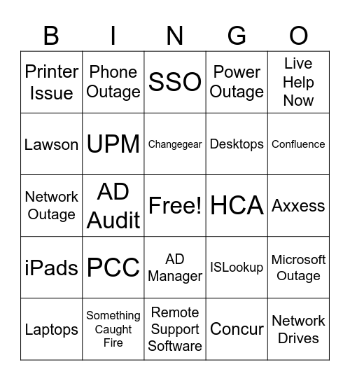 Massive Issue Bingo! Bingo Card