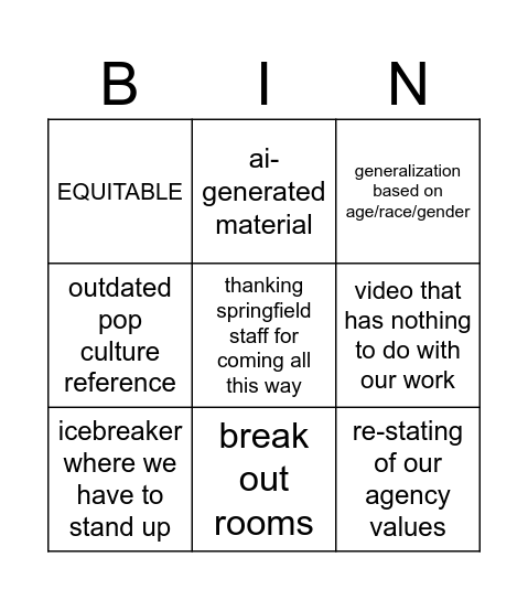 ALL-STAFF BINGO Card
