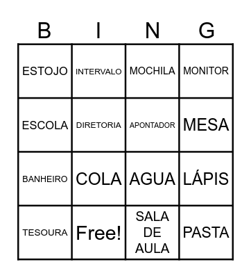 BINGO ENGLISH Bingo Card