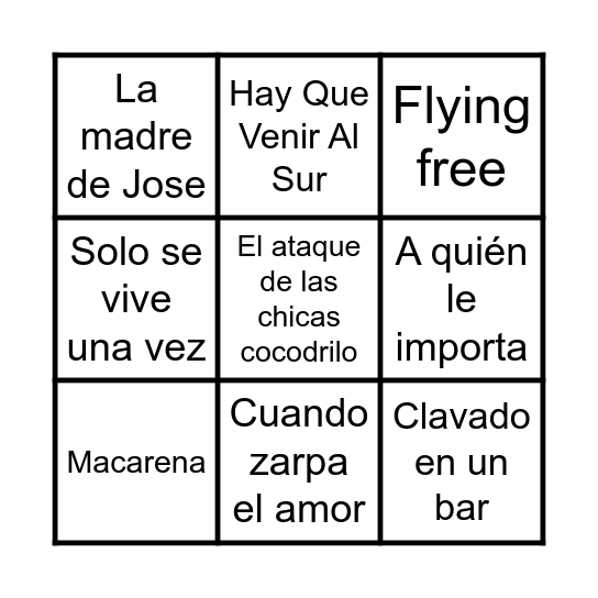 BINGO MUSICAL 2026 Bingo Card