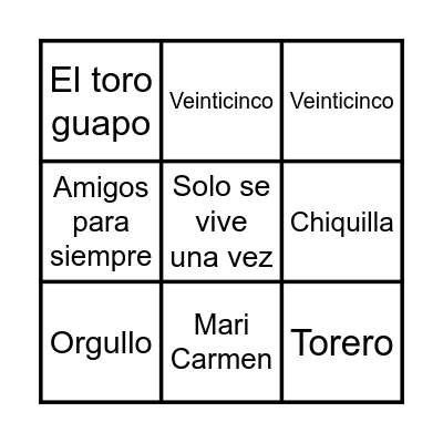 Bingo Musical 2026 Bingo Card