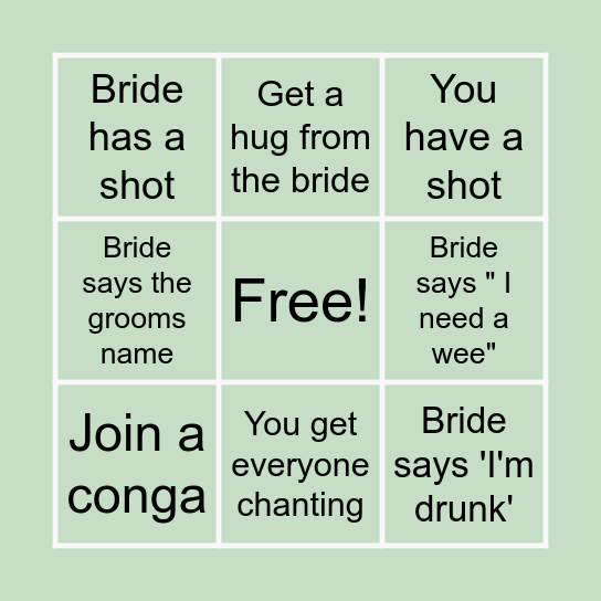 B   I   N   G   O Bingo Card