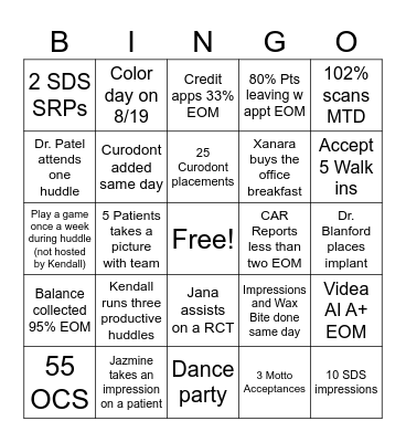 Summer Smash! Bingo Card