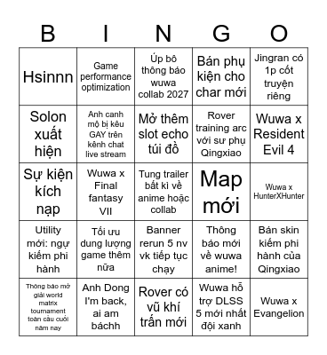 Copium Bingo Live 3.6 Bingo Card