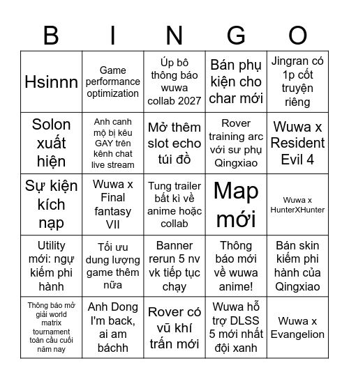 Copium Bingo Live 3.6 Bingo Card