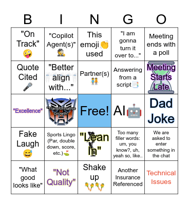 Meeting Bingo Card