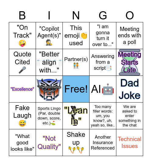 Meeting Bingo Card