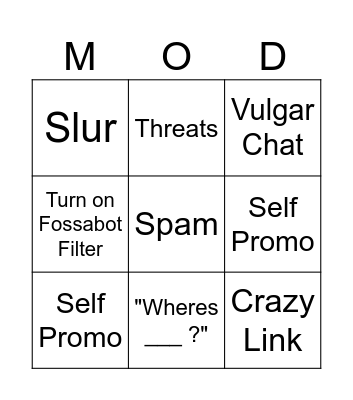 Modding Bingo Card