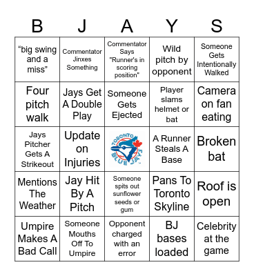 BLUE JAY BINGO Card