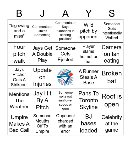 BLUE JAY BINGO Card