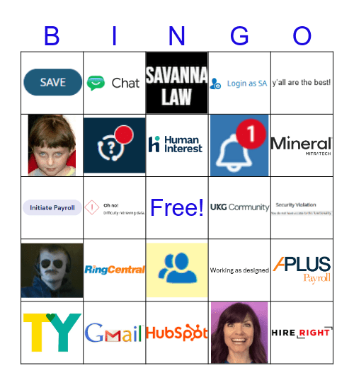 Happy Payroll Week Bingo Card