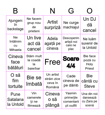 UNTOLD 2026 Bingo Card