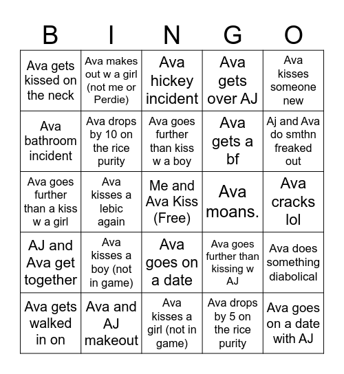 Ava Bingo Card