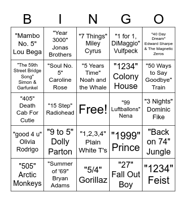 Pick a number from 1-3000 Bingo Card