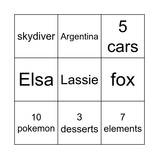 Bingo Card