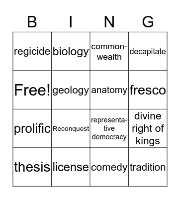 Chapter 9 Bingo Card