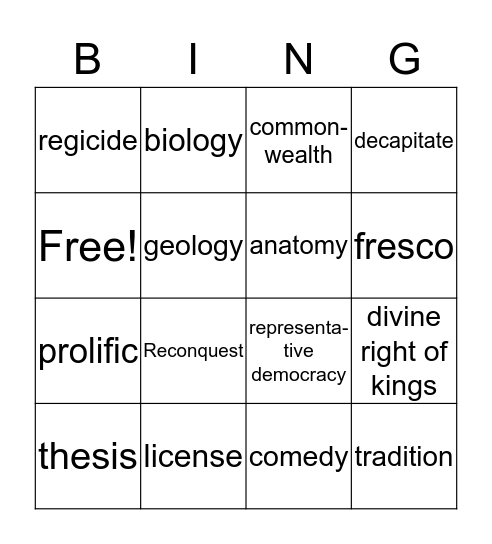 Chapter 9 Bingo Card