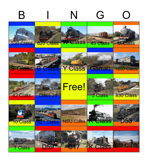 Steamrail Victoria and other Heritage Railways and Railway Museums in Australia Bingo Card