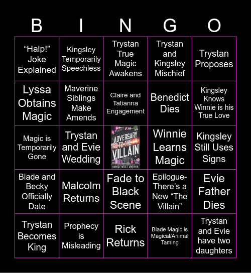 Adversary to the Villain Bingo Card