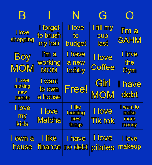 MOM EVENT BINGO Card