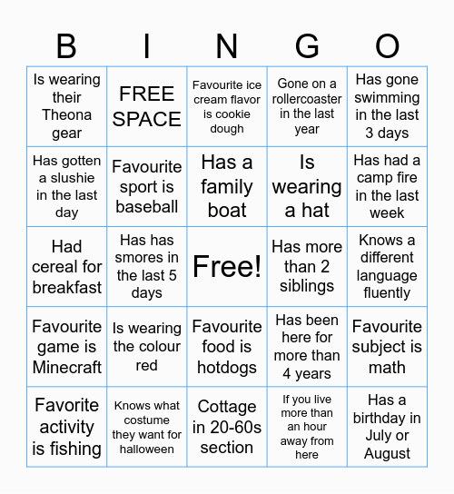 THEONA BINGO Card