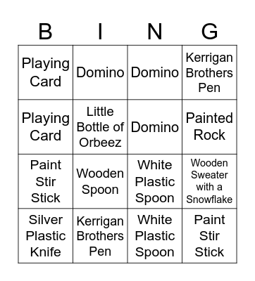 Scavenger Hunt Bingo Card