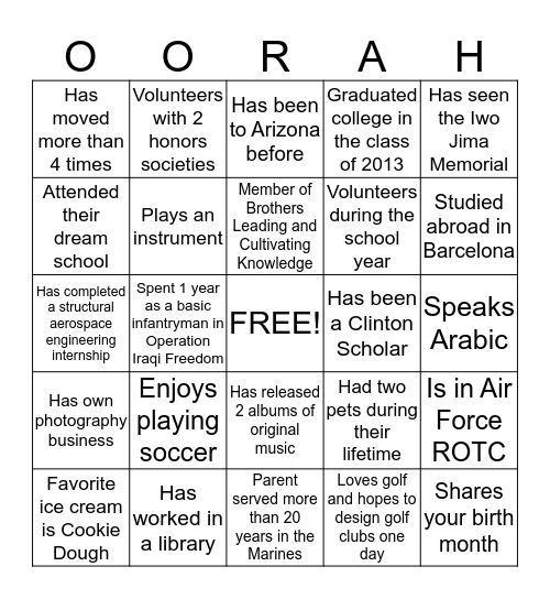 BINGO! Bingo Card