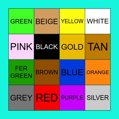 Color Bingo Card