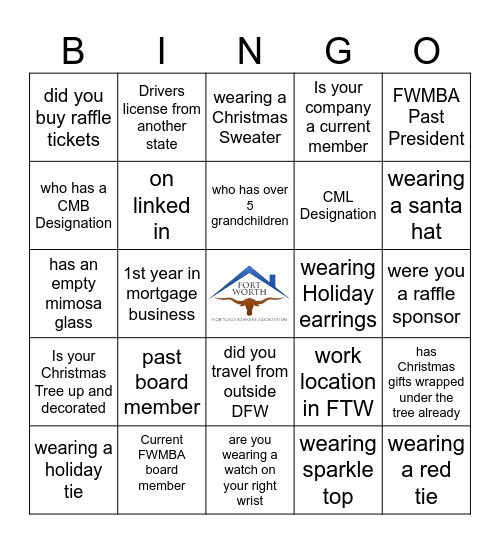 FWMBA Holiday 2026 Bingo Card