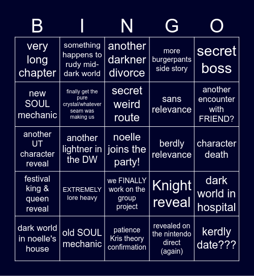 DELTARUNE CH. 6 BINGO Card