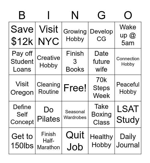 2026 Bingo Card