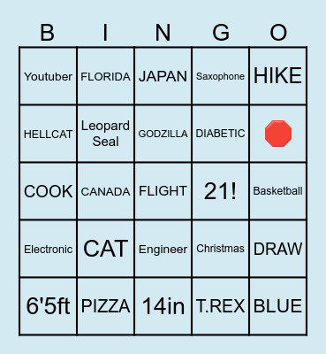 I S A I A H ' s Bingo Card