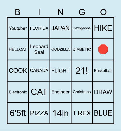 I S A I A H ' s Bingo Card