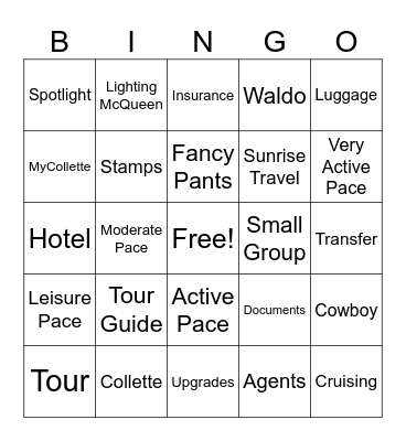 Collette Bingo Card