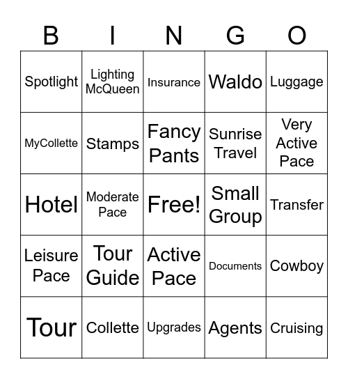 Collette Bingo Card