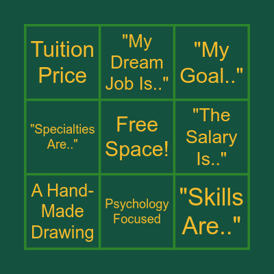 SabaterLab College Fair Bingo Card