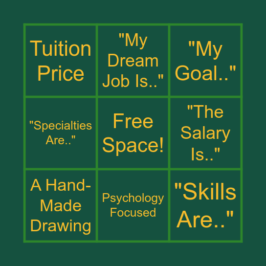 SabaterLab College Fair Bingo Card