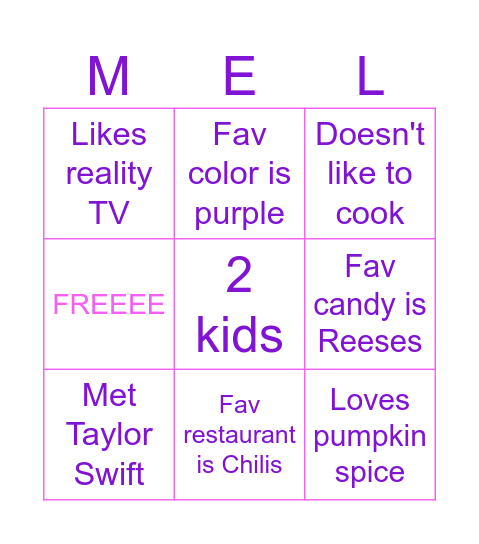 DEFAULT WINNER Bingo Card
