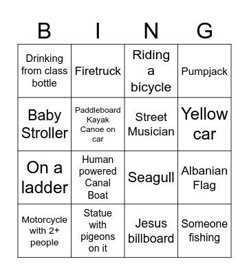 geoguessr Bingo Card