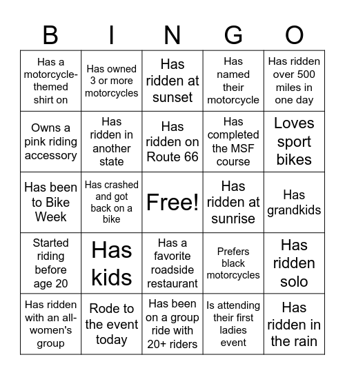 Meet Someone New! Bingo Card