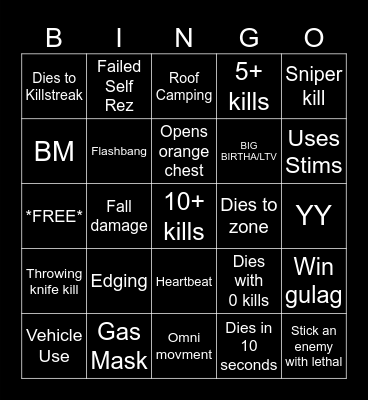 D3LTA's Warzone Bingo Card
