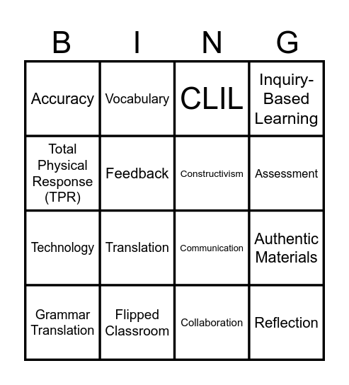 Conceptual Bingo Card