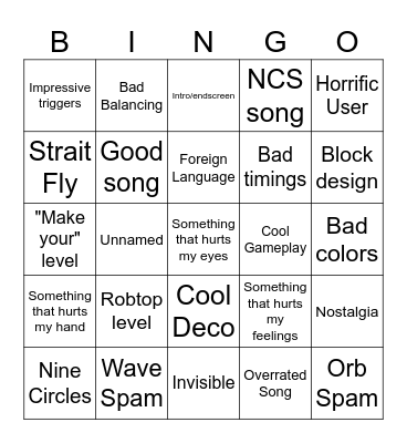 Recent Tab Bingo Card