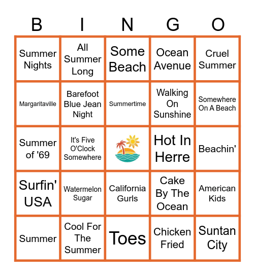 SUMMER (pt. 2) Bingo Card