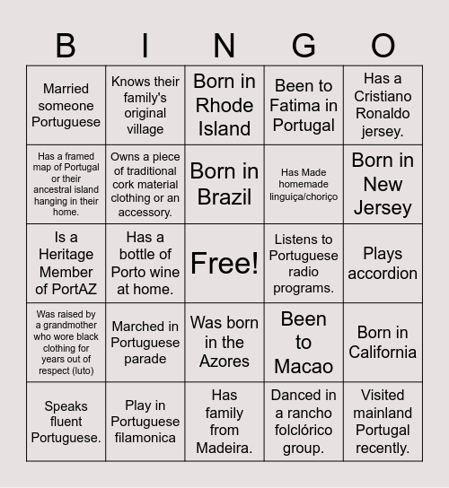 PortAZ Event-Sept 2026 Bingo Card